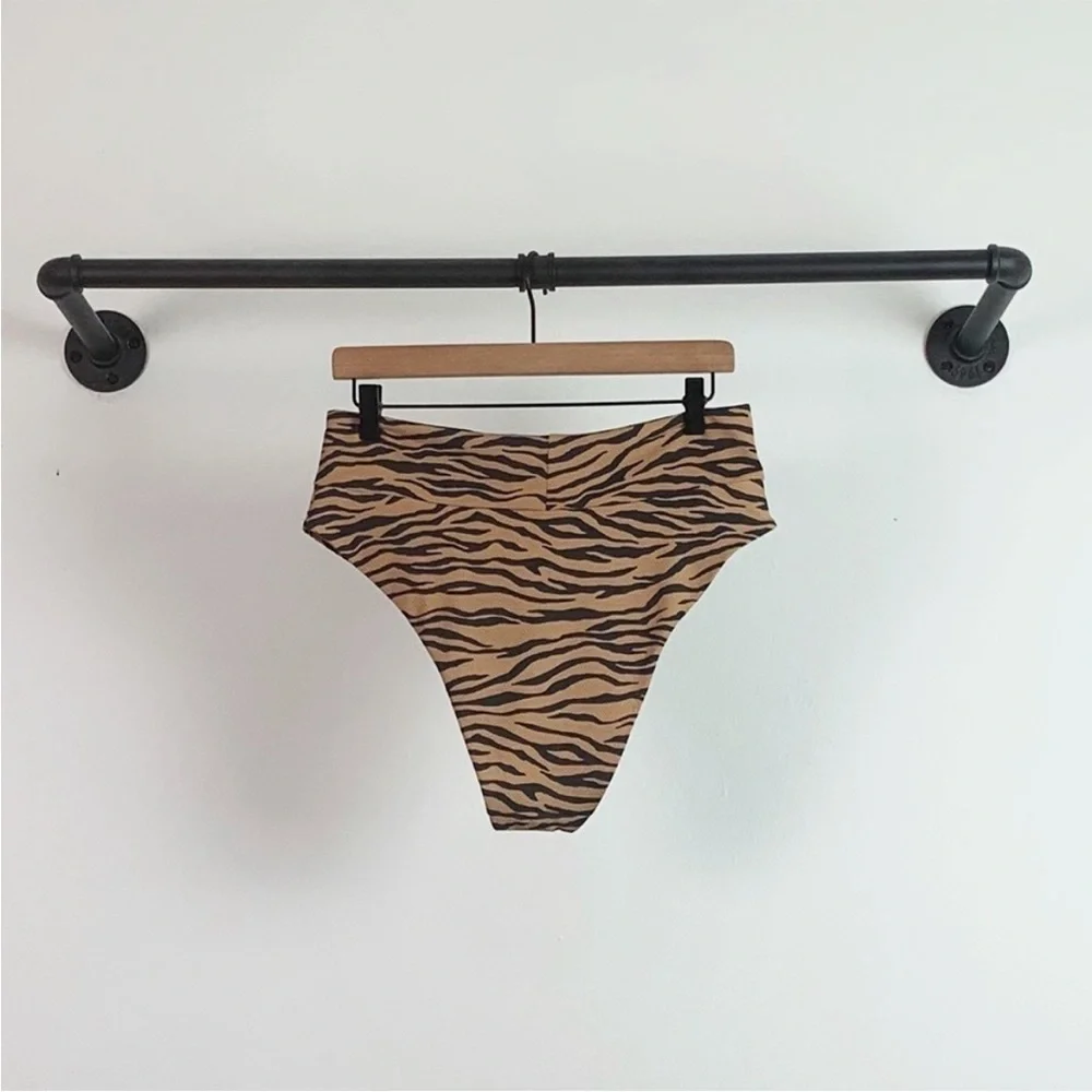 NEW Aerie Tiger Pique High Rise High Cut Swimsuit Bikini Bottoms
